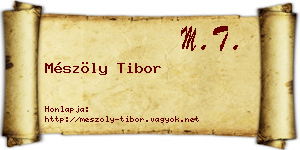 Mészöly Tibor névjegykártya